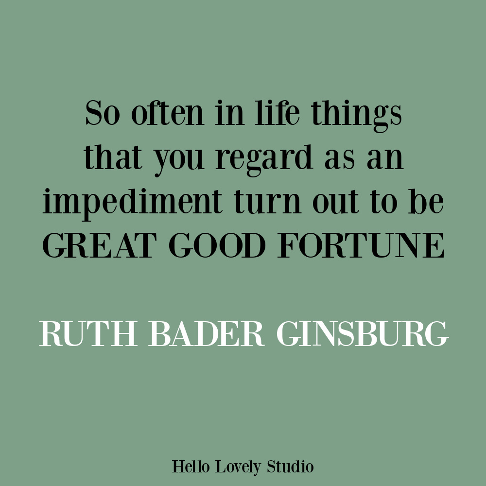 Ruth Bader Ginsburg quote about hope and life. #hopequotes #lifequotes