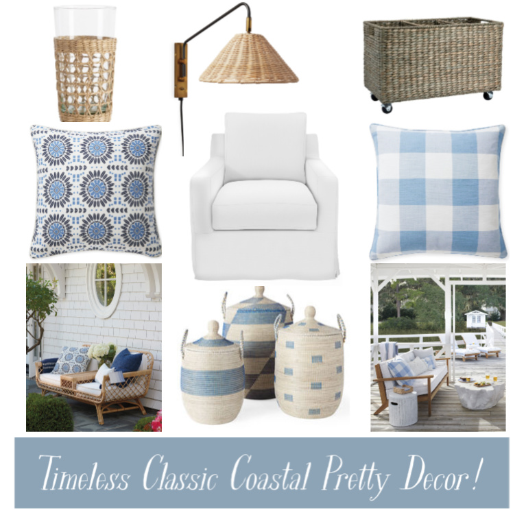 Timeless classic coastal pretty decor on Hello Lovely Studio. #timelessdesign #classicdecor #homedecor #furniture #hellolovelystudio #coastalstyle