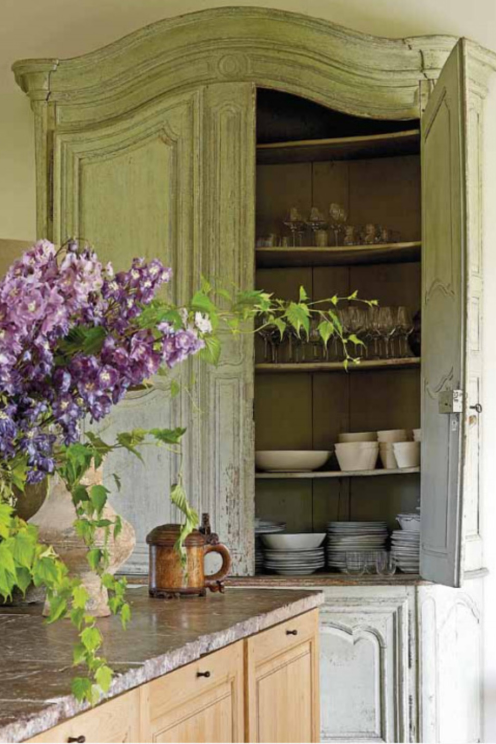 Exquisite Belgian kitchen of Brigitte Garnier, an antiques dealer and owner of The Little Monastery near Bruges.