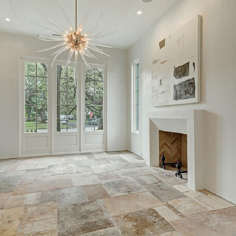 Old world elegance, authentic European antique construction materials, and Segreto finishes throughout this stunning Houston home. #luxuryhomes #interiodesign #oldworldstyle #frenchcountry #sophisticateddecor #segretofinishes