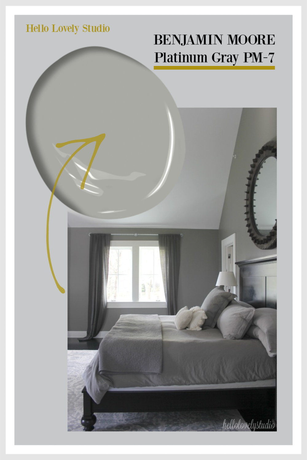 Benjamin Moore Platinum Gray Paint Color photos of interiors on Hello Lovely Studio. #platinumgray