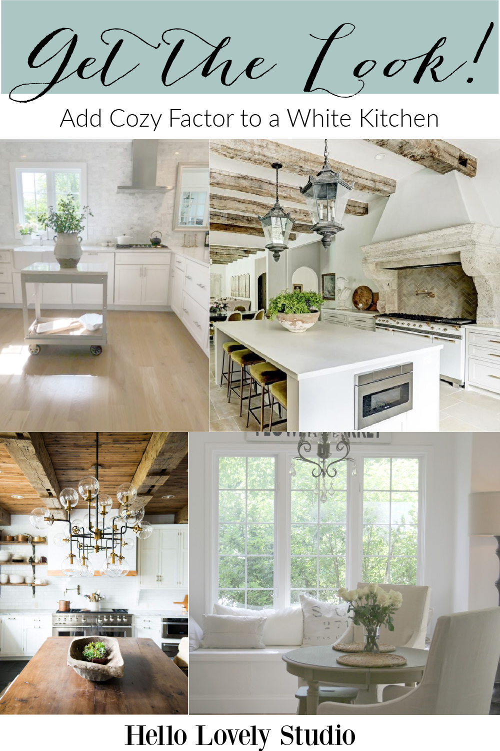 Get the look - add cozy factor to a white kitchen. #hellolovelystudio #whitekitchens #kitchendesign #designinspiration #kitchendecor #kitchendecoratingideas