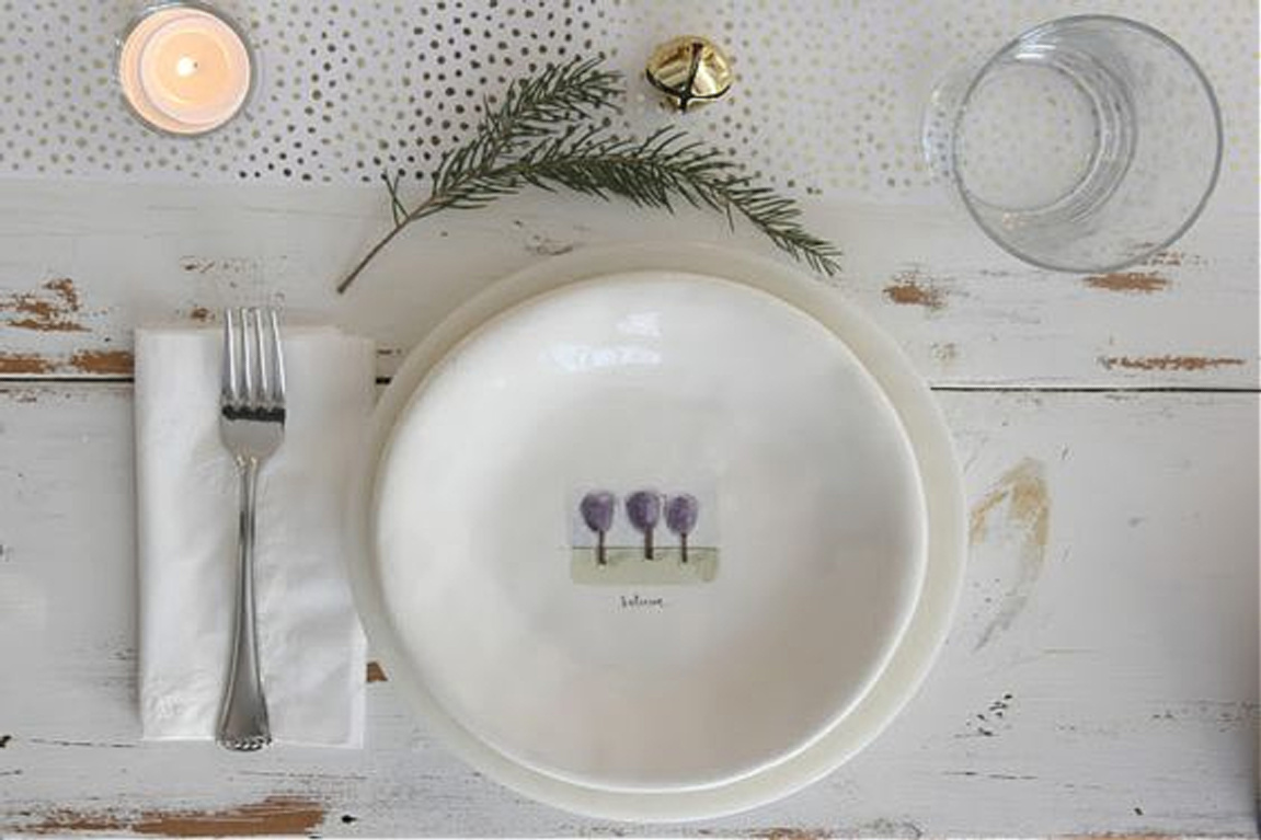 Simple Christmas place setting at my farmhouse holiday table - Hello Lovely Studio. #christmasdecor #placesetting #simplechristmas #hellolovelystudio #farmhousechristmas #christmastable