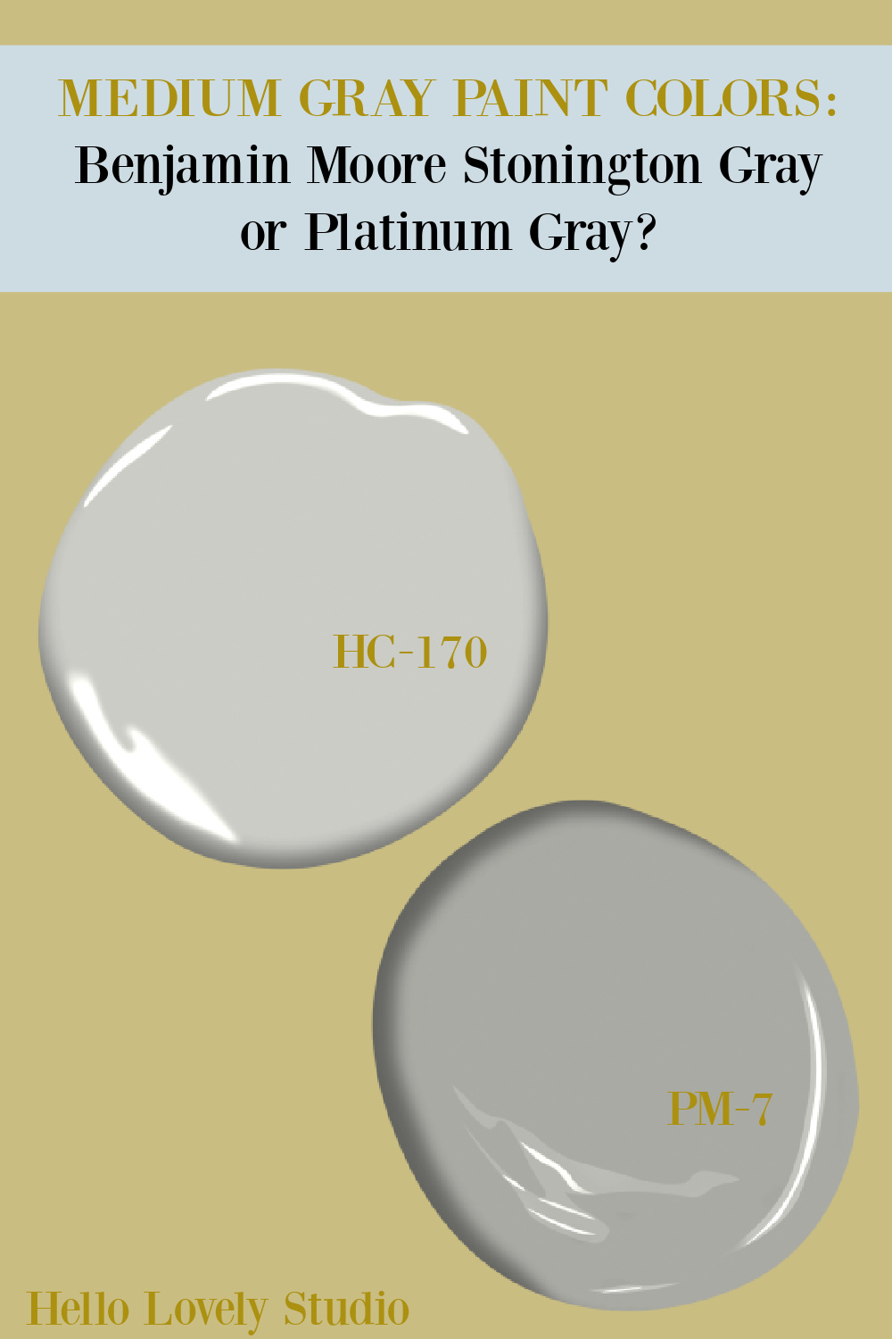 Benjamin Moore Stonington Gray or Platinum Gray? Get ideas for these medium gray paint colors on Hello Lovely. #paintcolors #graypaintcolors