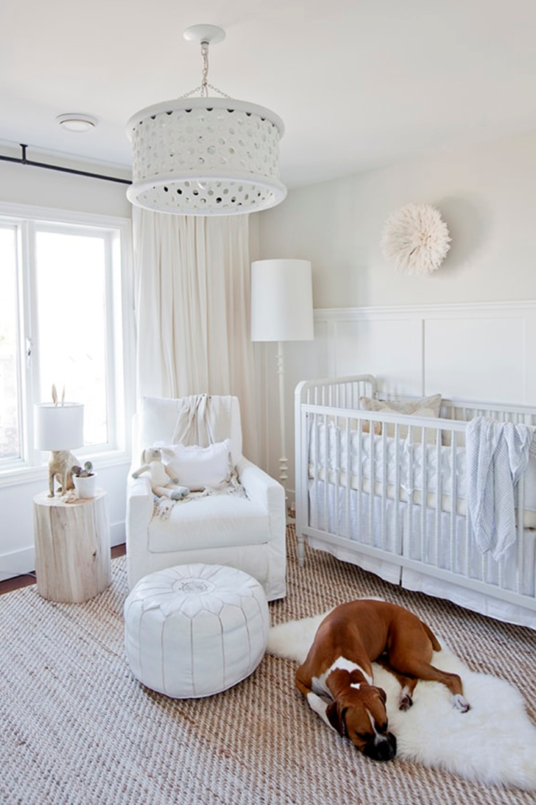 Chantilly Lace by Benjamin Moore white paint on nursery walls - Jillian Harris. #benjaminmoore #chantillylace #whitepaint #paintcolors #bestwhites #nursery