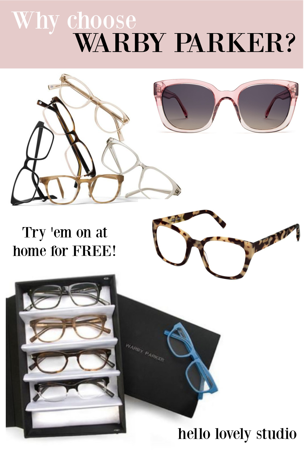 Why choose Warby Parker - Hello Lovely Studio banner