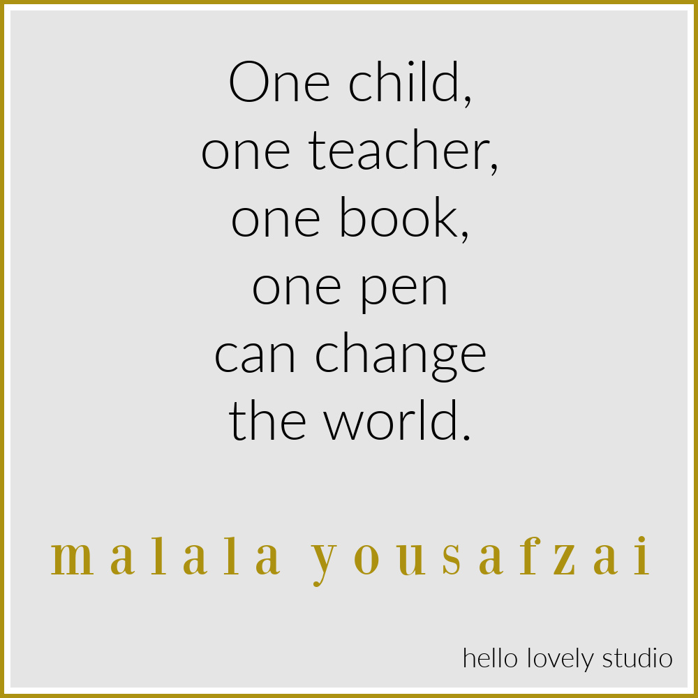 Malala Yousafzai quote about changing the world. #lifequotes #empowermentquotes #inspirationalquotes