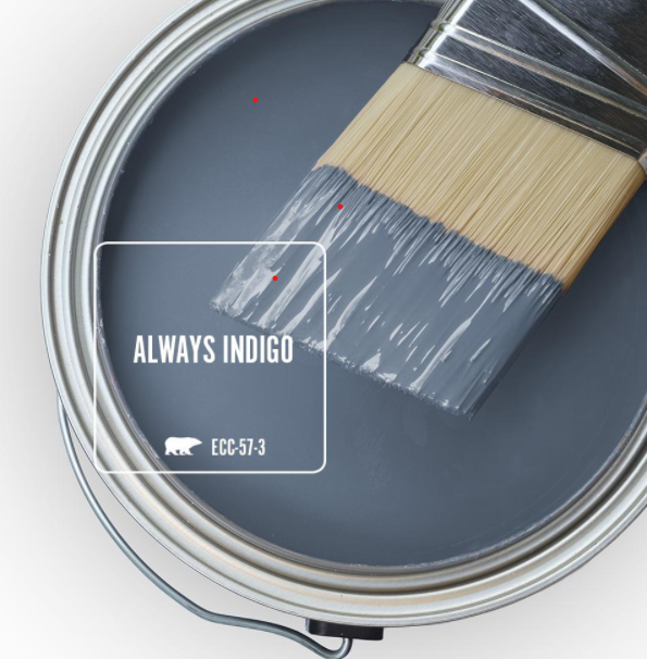 Always Indigo (Behr) blue paint color swatch. #bluepaintcolors #alwaysindigo #behralwaysindigo