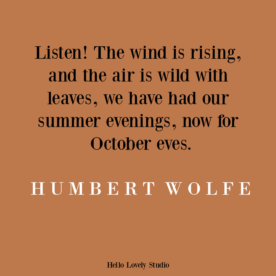 Fall quote about October on Hello Lovely. #autumnquotes #fallquote