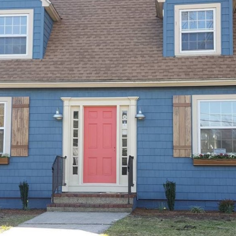 Waterloo (SW) blue painted house exterior - @salvaging_local. #waterloo #bluepaintcolors