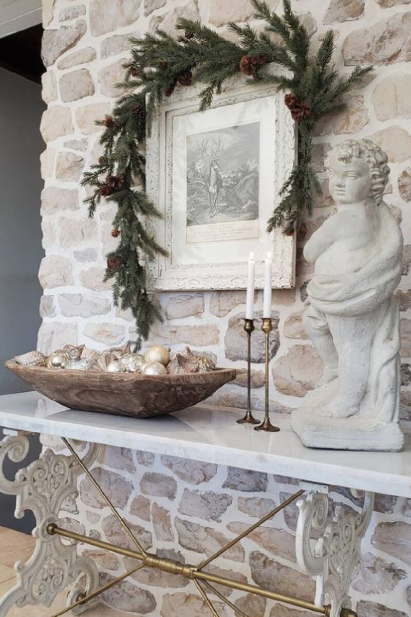 French Farmhouse Christmas Decor in a Designer's Serene Home - Hello Lovely