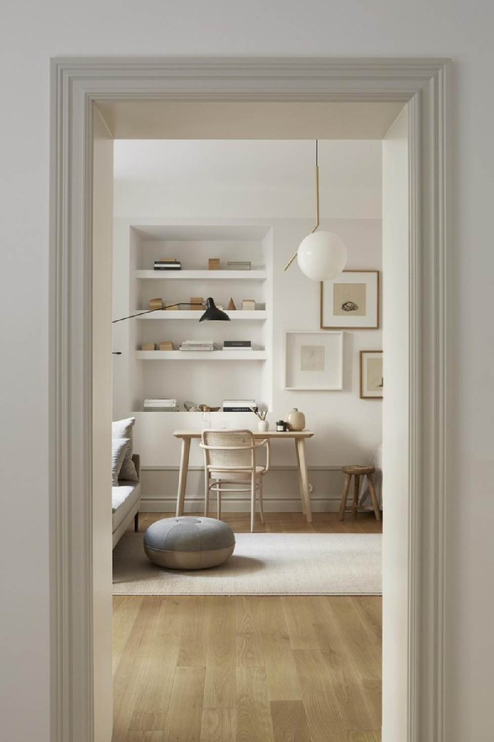 Serene white Stockholm apartment styled by Josefin Haag - Fantastic Frank. #stockholmapartment #minimaldesign #tinyapartment #serenehome