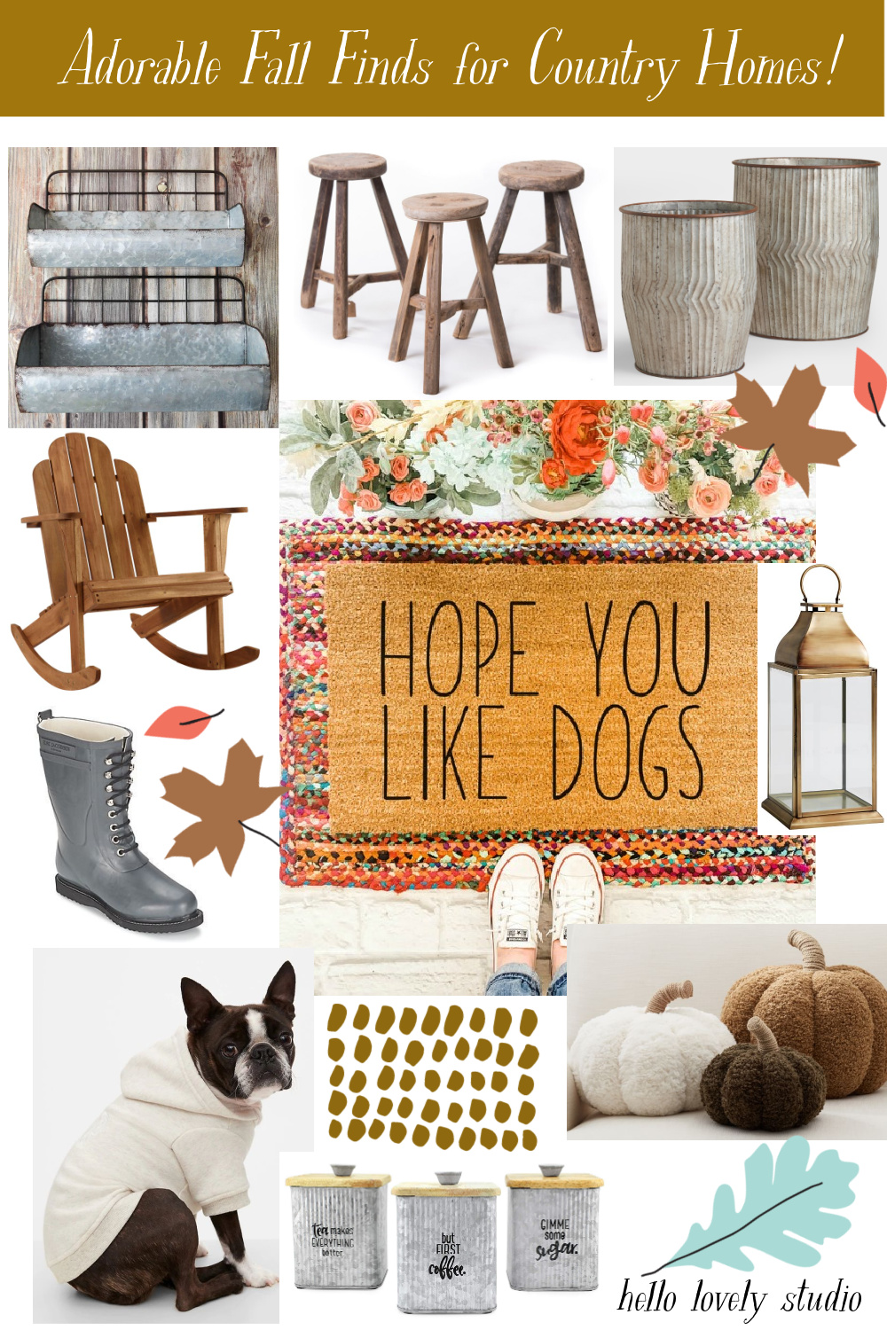 Adorable fall finds for country homes - Hello Lovely Studio. #falldecor #autumndecor #homedecor #countrydecorating #decoratingideas