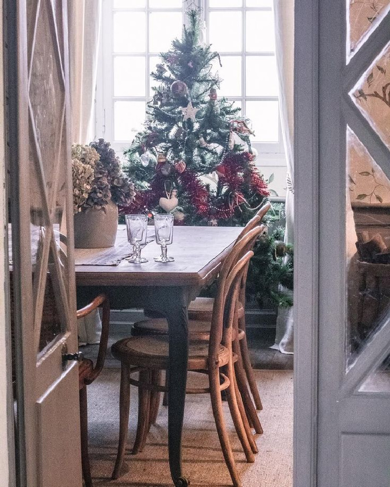 Charming authentic French Christmas in a small chateau in SW France - @chateaumonfort. #frenchchristmas #christmasinFrance #frenchcountry #christmasdecor