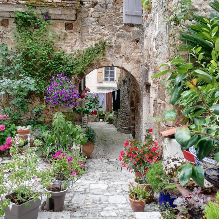 Gorgeous courtyard garden - @no.54. #frenchcountry #provence #frenchcourtyard #gardeninspiration #frenchcountryside