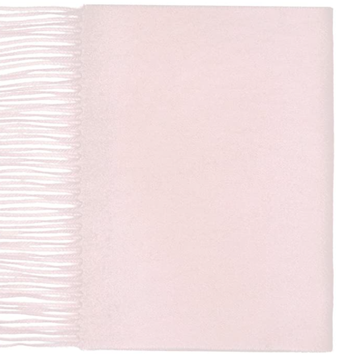 Pink cashmere scarf with fringe - Lona Scott.