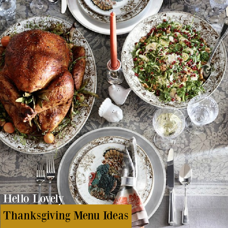 Hello Lovely Thanksgiving Menu Ideas - come find yummy inspiration and the unexpected. #thanksgivingmenu #thanksgivingdinner #recipes #fallvibes #holidaymeals