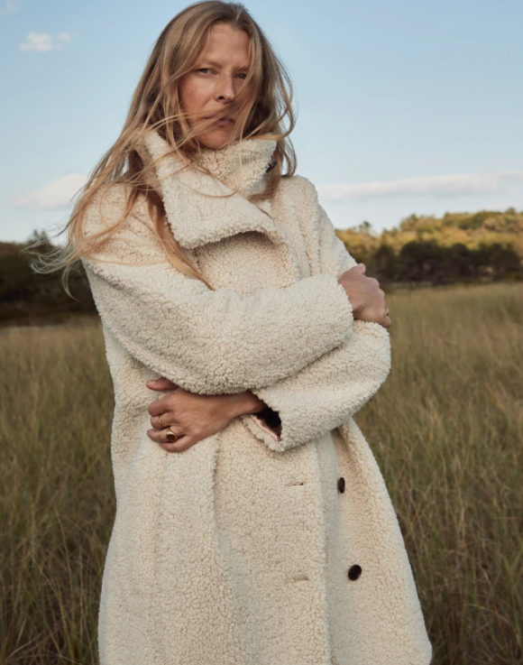 Villa Coat in Teddy Sherpa for women, J. Crew