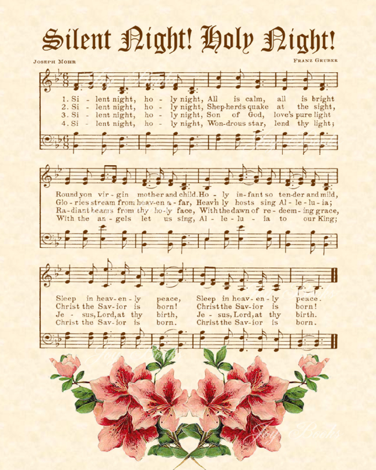 Vintage Silent Night sheet music to print and frame - Hello Lovely Studio. #sheetmusic #christmasdecor