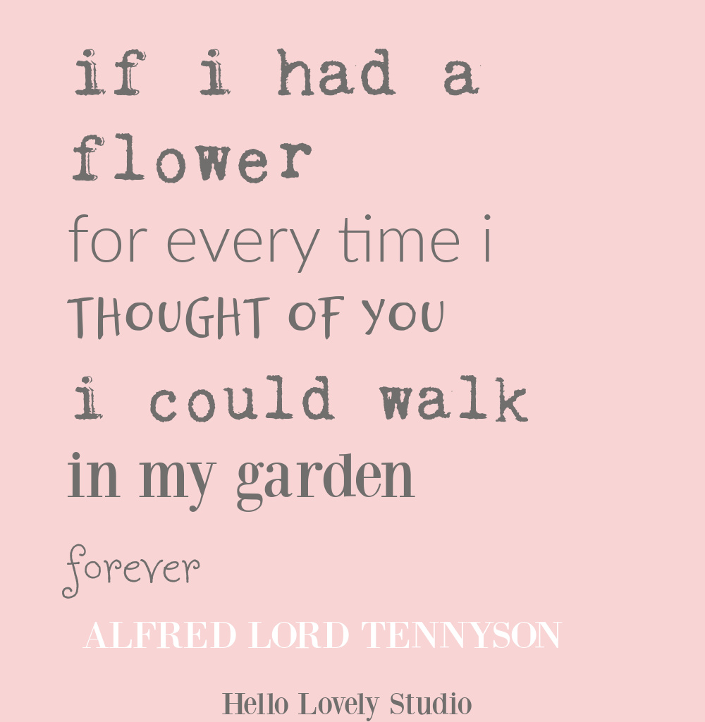 Flower quote by Alfred Lord Tennyson on Hello Lovely Studio. #tennyson #flowerquotes #flowerpoem