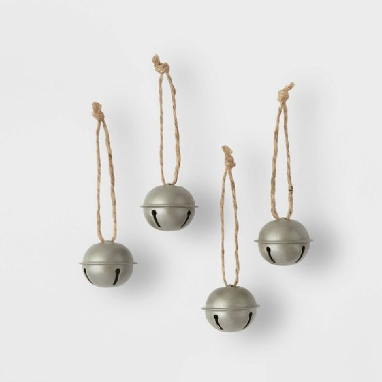 Little galvanized jingle bell ornaments for a Scandi Christmas 