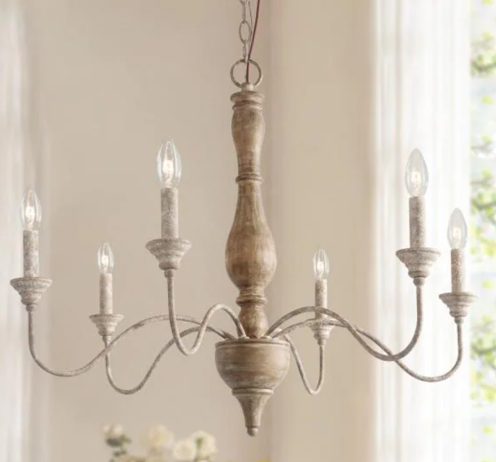 LNC Rustic Farmhouse French Wood Chandelier