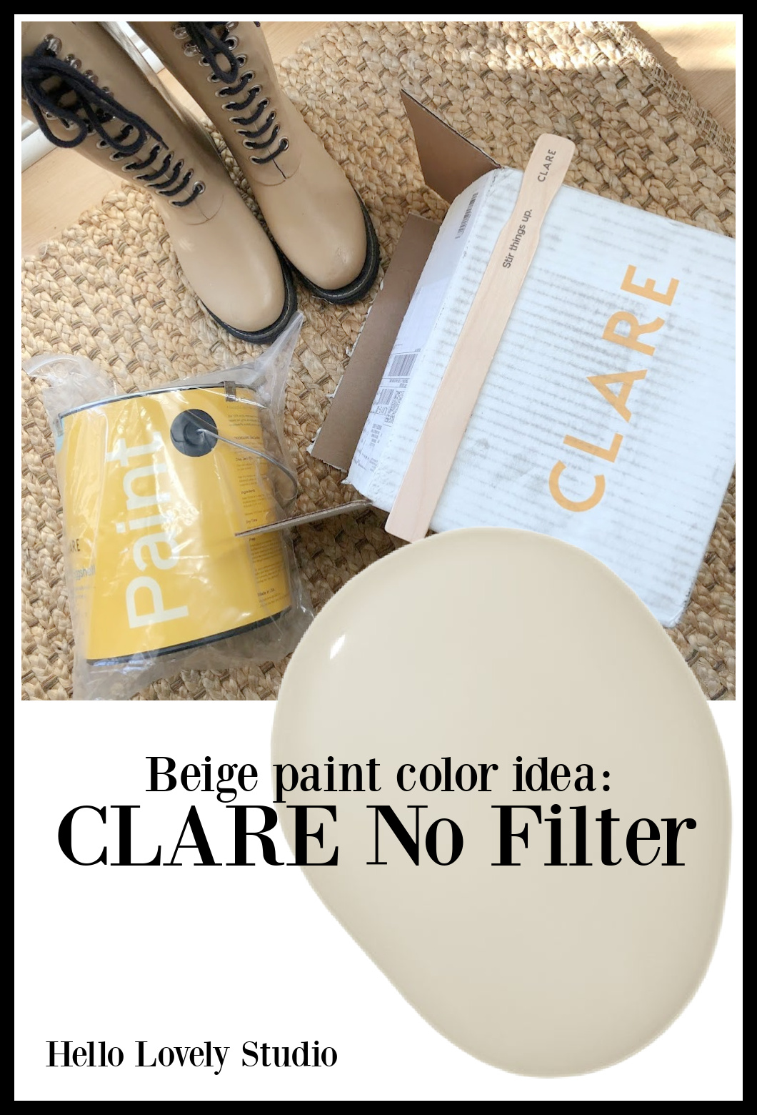 Beige paint color idea: Clare No Filter - Hello Lovely Studio. #beigepaint #paintcolors #clarenofilter