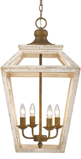 Haiden 4-light burnished chestnut lantern pendant