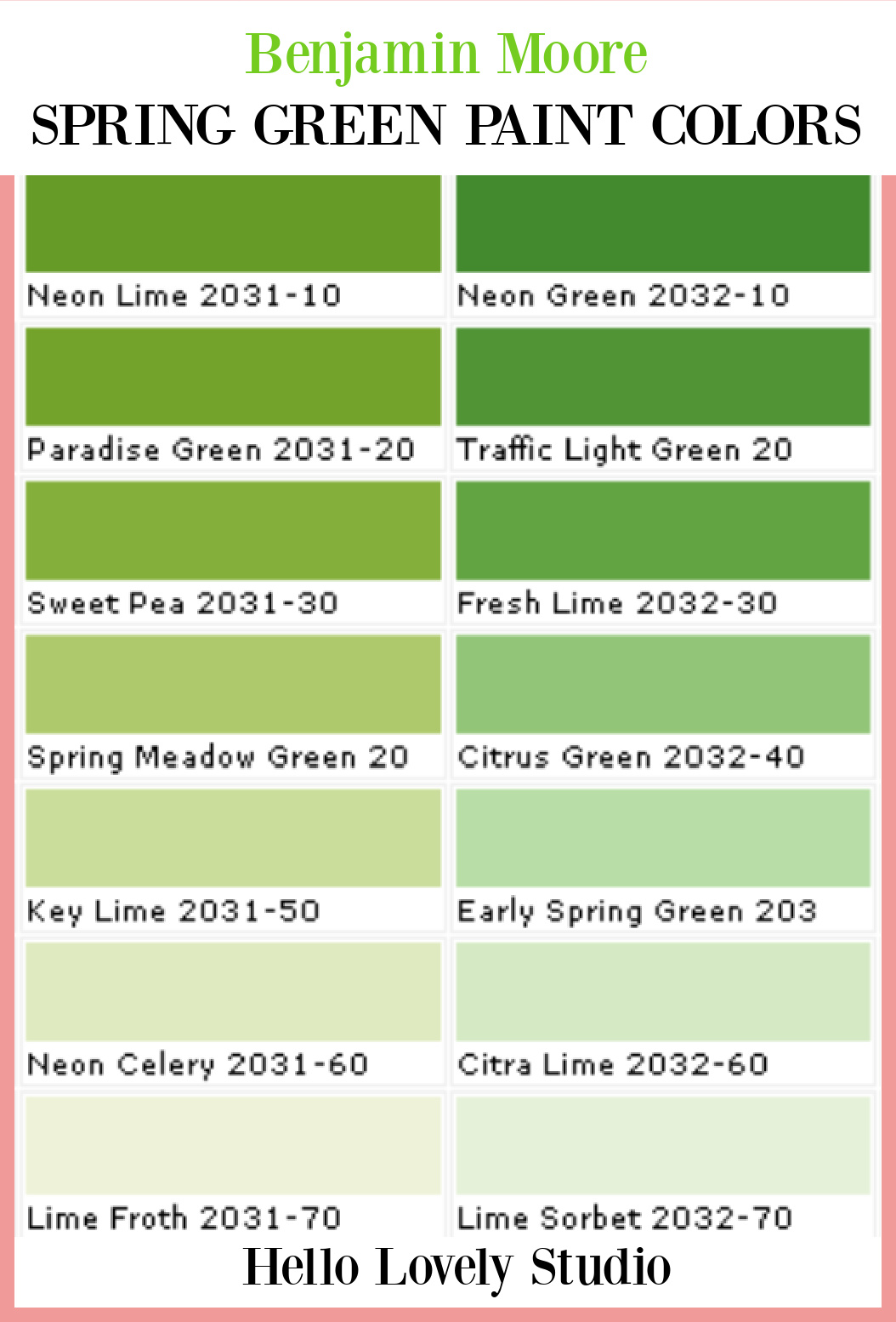 Benjamin Moore Spring Green Paint Color Ideas - Hello Lovely Studio. #greenpaintcolors #springgreen #celerygreen