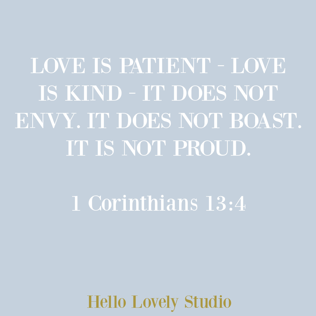 Love scripture from Corinthians 13 - Hello Lovely Studio. #biblequote #valentinesday #lovequotes