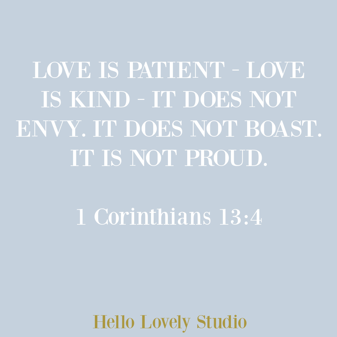 Love scripture from Corinthians 13 - Hello Lovely Studio. #biblequote #valentinesday #lovequotes