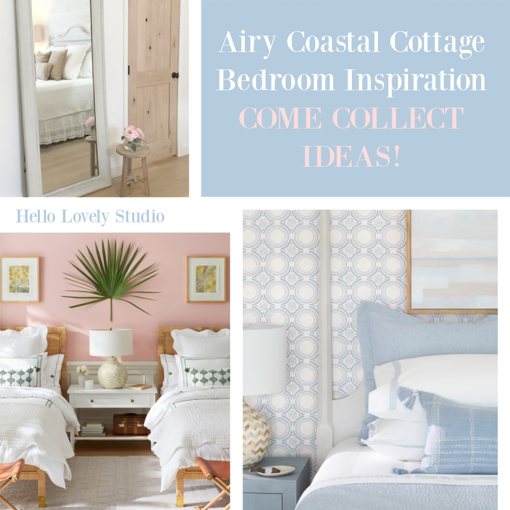 Airy Coastal Cottage Bedroom Inspiration on Hello Lovely Studio - come collect ideas! #coastalstyle #bedrooms #shopthelook