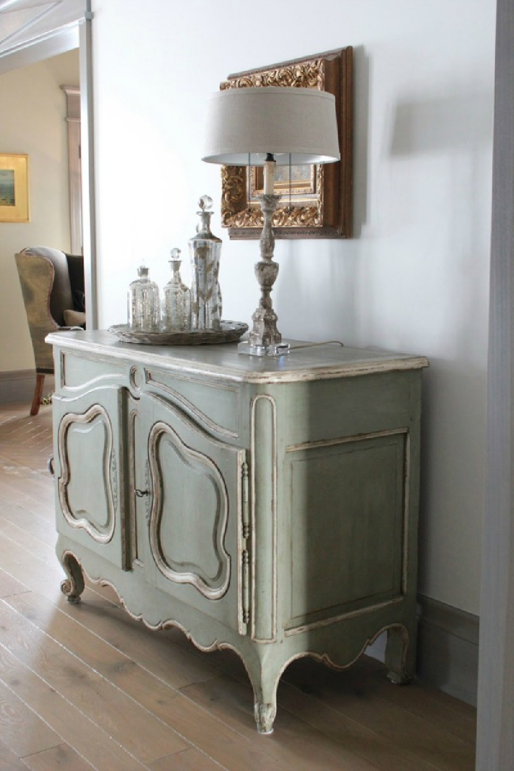 French country entry in a beautiful stone cottage by Desiree Ashworth of Decor de Provence.