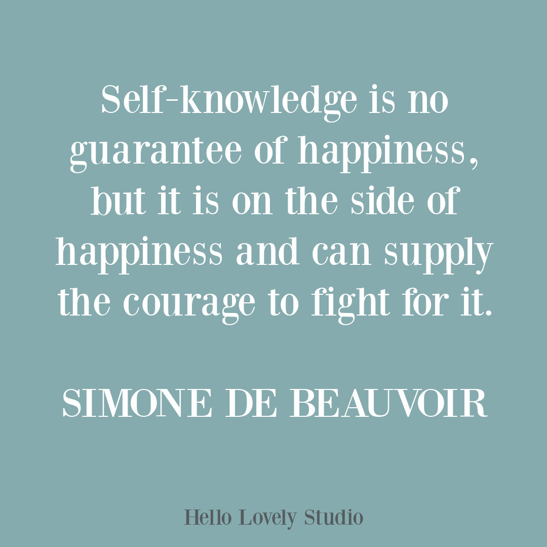 Simone de Beauvoir inspirational quote on Hello Lovely Studio.