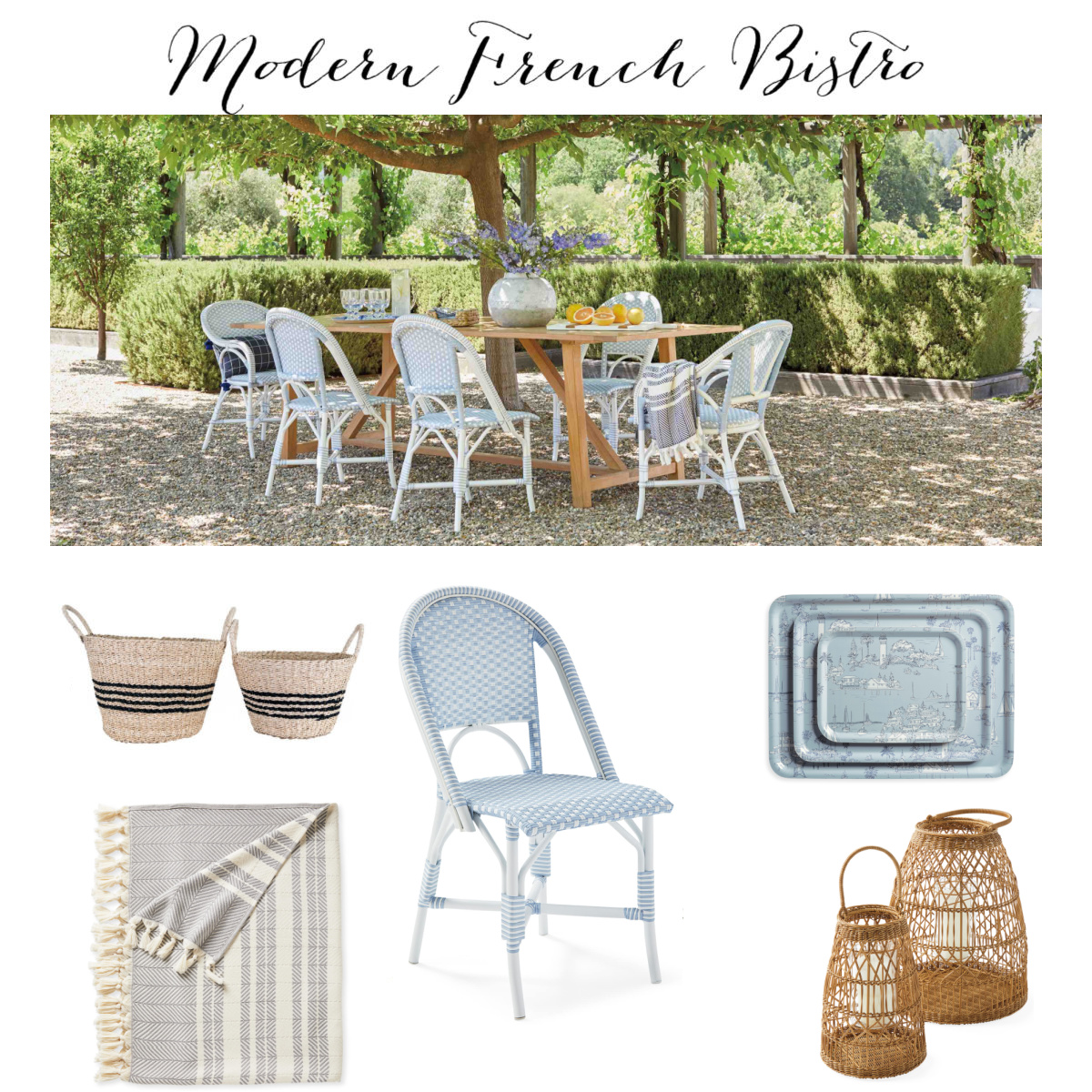 Modern French Bistro Outdoor Oasis. #modernfrench #patiofurniture #outdoorpatio