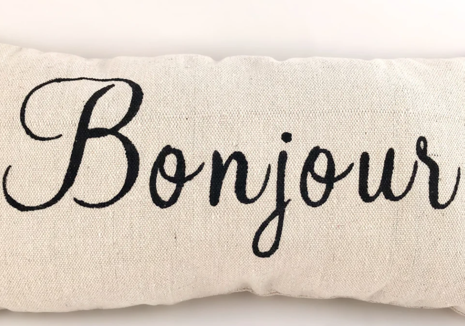 Bonjour Lumbar Pillow, French Lilac Shop on Etsy. #bonjourpillow