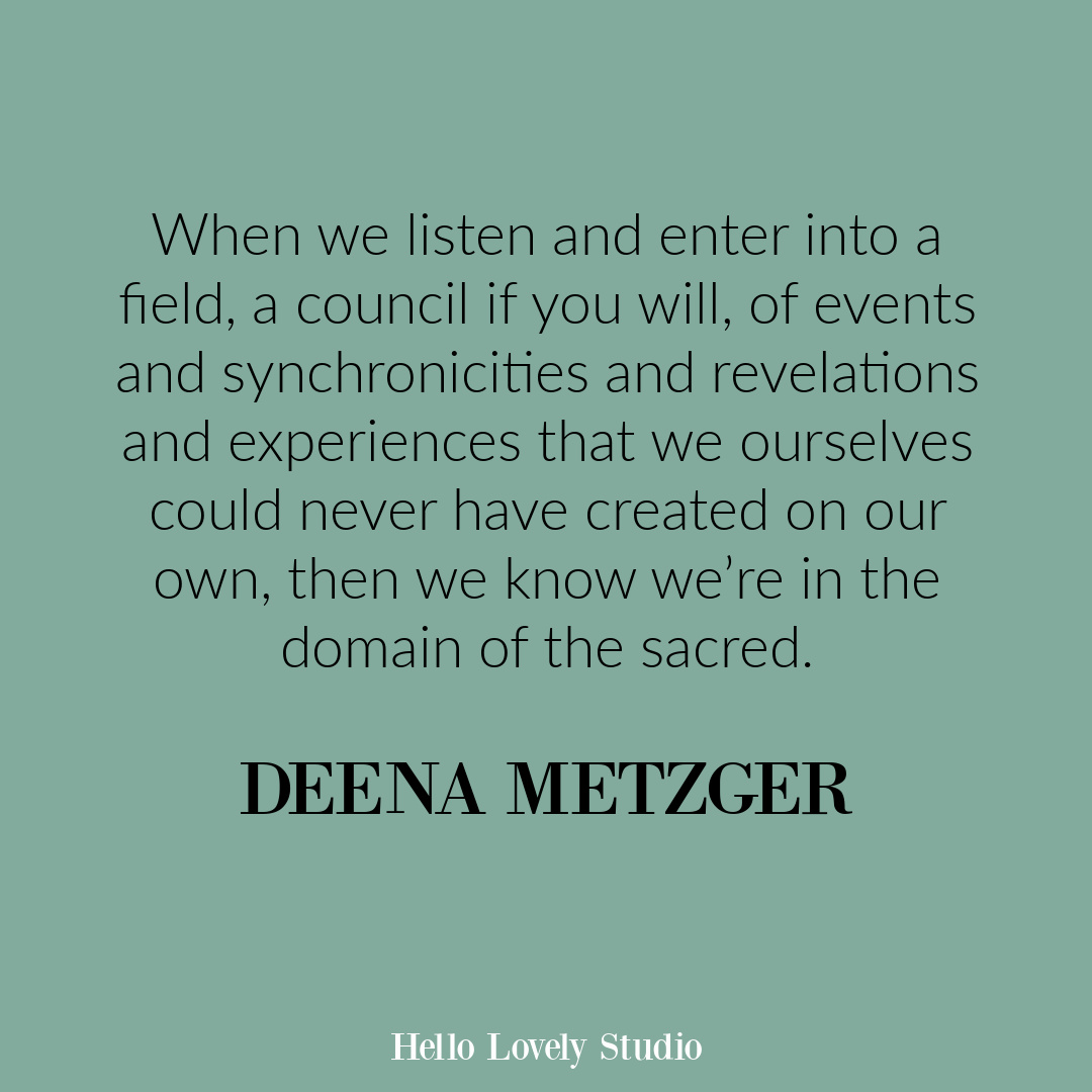 Deena Megger sacred wisdom quote about synchronicity.