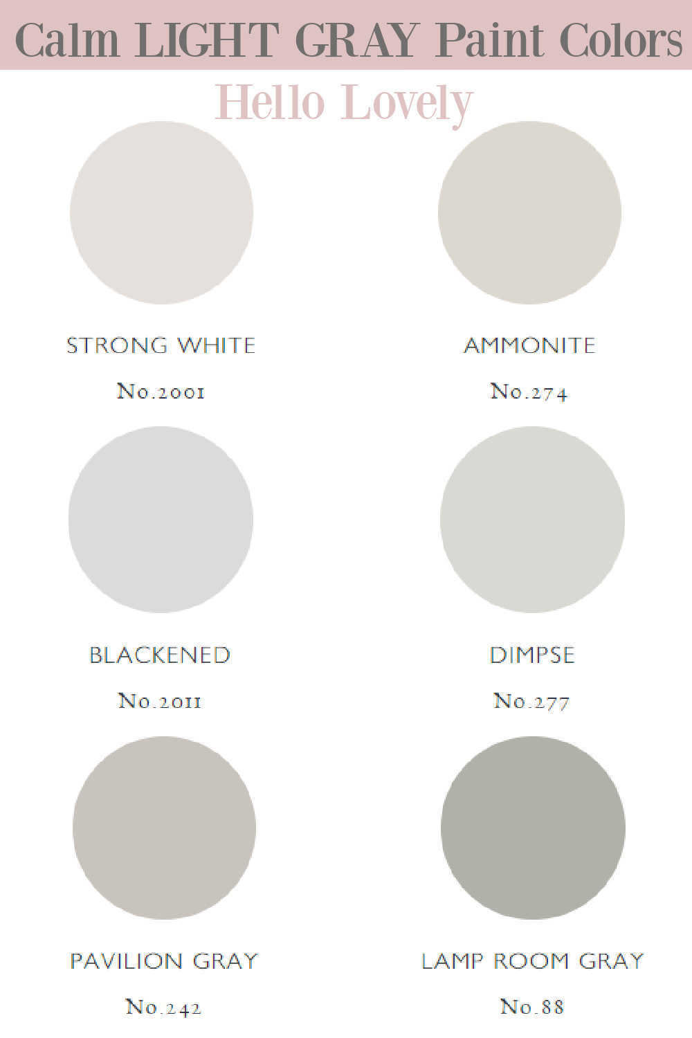 Calm light gray paint colors to try from Farrow & Ball - Hello Lovely Studio. #graypaintcolors #greypaint #lightgray