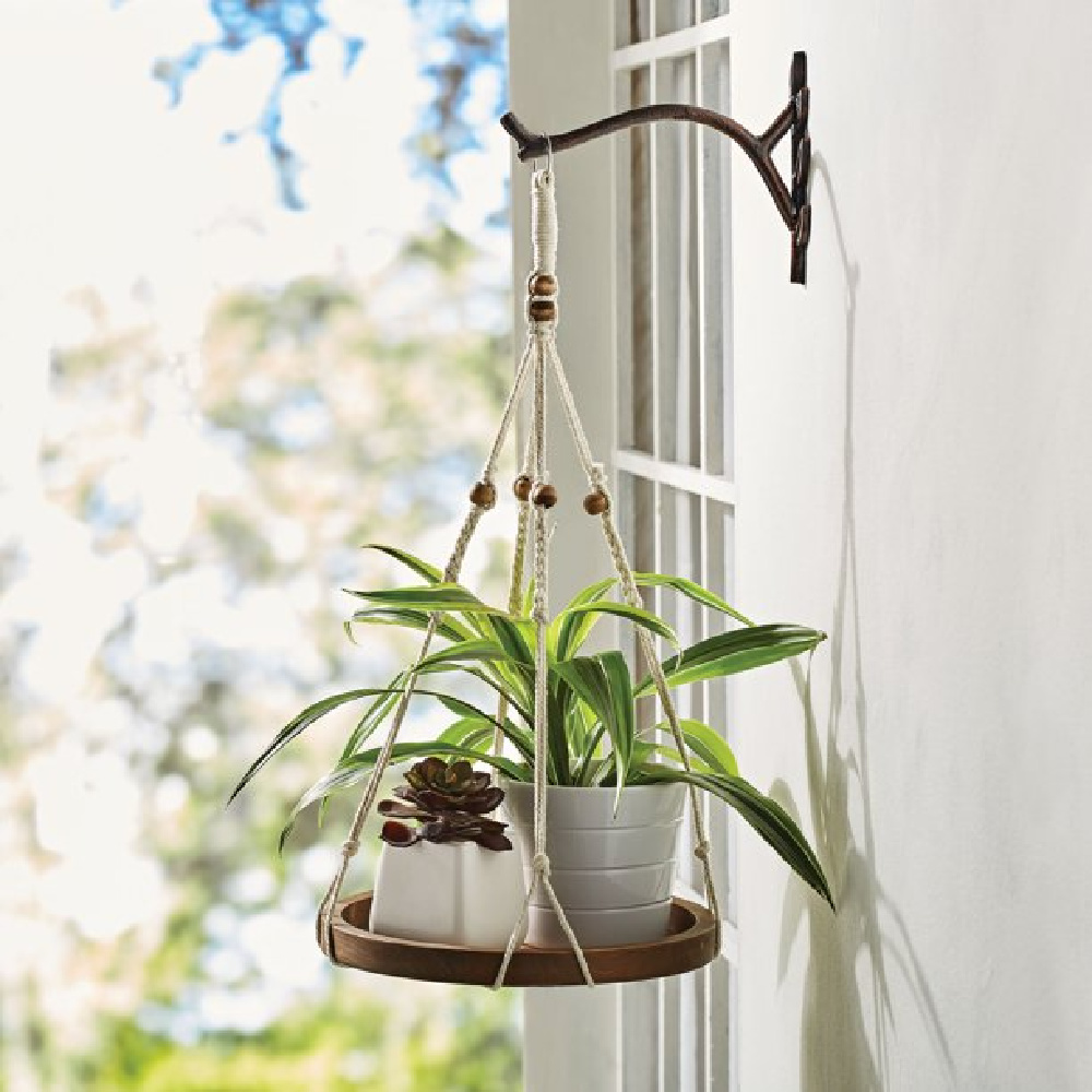 Beautiful hanging planter with rope - BHG at Walmart. #planters #hangingplanters