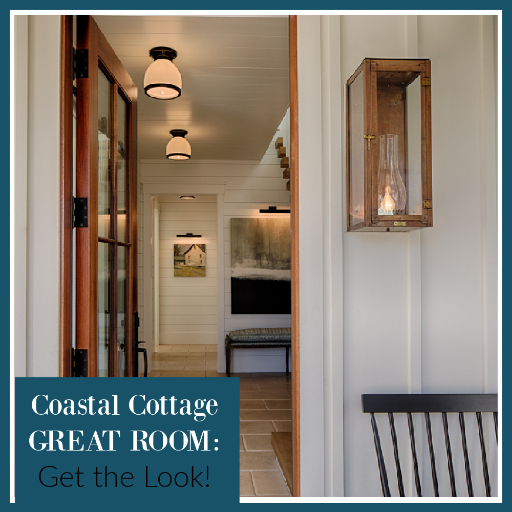 Coastal cottage great room: get the look on Hello Lovely! #livingrooms #interiordesig #shopthelook #coastalstyle