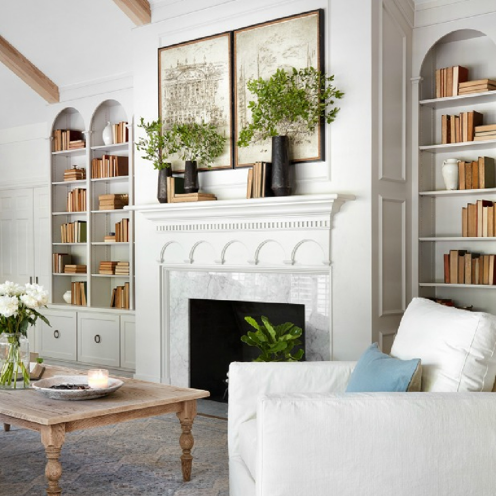 French country living room on Fixer Upper in Episode 11 of Season 5 - The Club House. #Joanna Gaines #fixerupper #interiordesign #getthelook