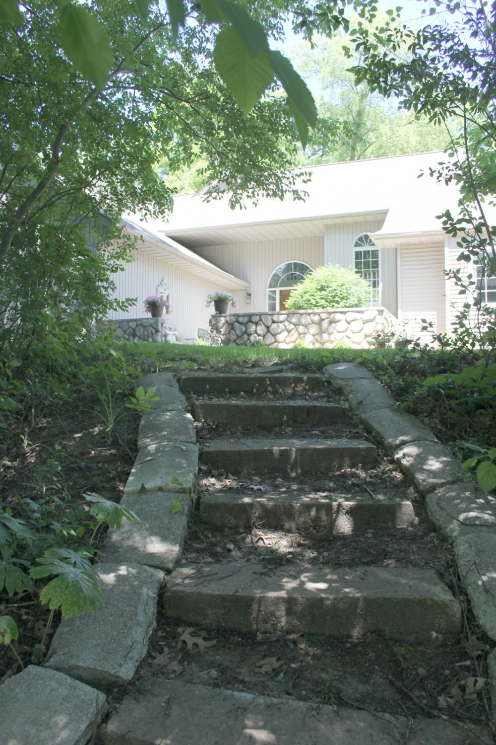 Stone steps leading up the hill to our cottage - Hello Lovely Studio.