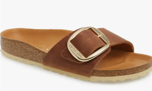 Madrid brown buckle Birkenstock sandals.