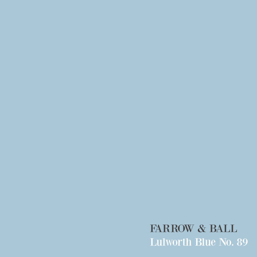 Lulworth Blue (Farrow & Ball) paint color swatch. #lulworthblue #bluepaintcolors