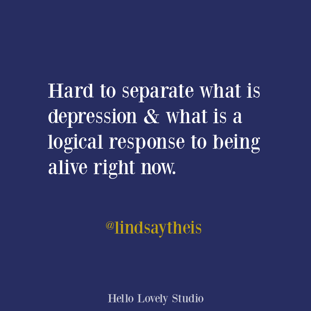 Depression quote and one off humor on Hello Lovely. #funnytweets
