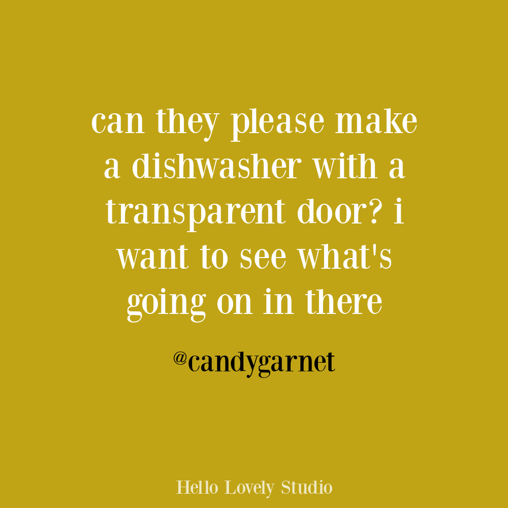 Funny quote about dishwashers on Hello Lovely. #dishwashers #funnyquotes #funnytweets