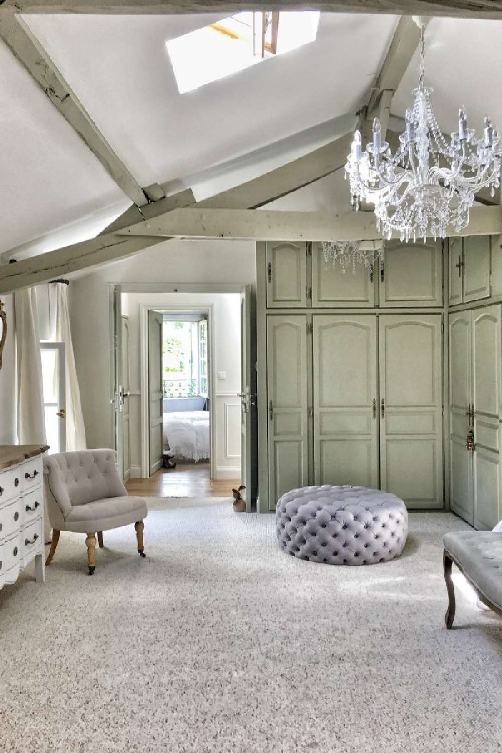 Dressing room with beautiful built-ins in a French farmhouse bedroom - Vivi et Margot.