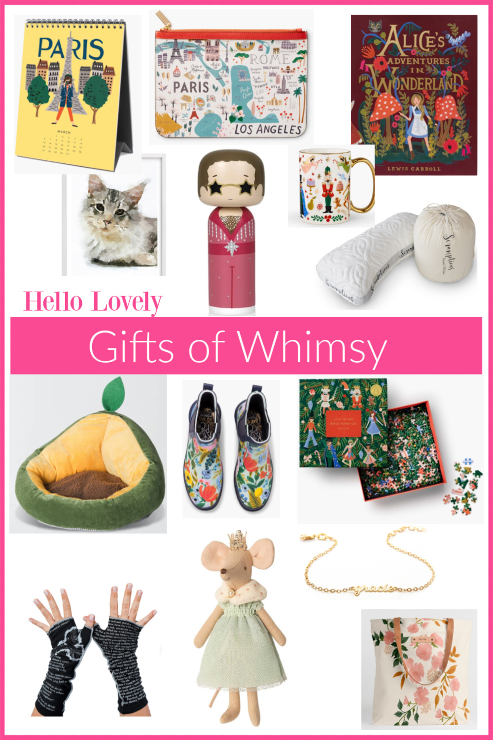 Gift ideas with a lovely whimsical feel to lift spirits and encourage wonder - Hello Lovely. #giftideas #holidaygifts #giftguide