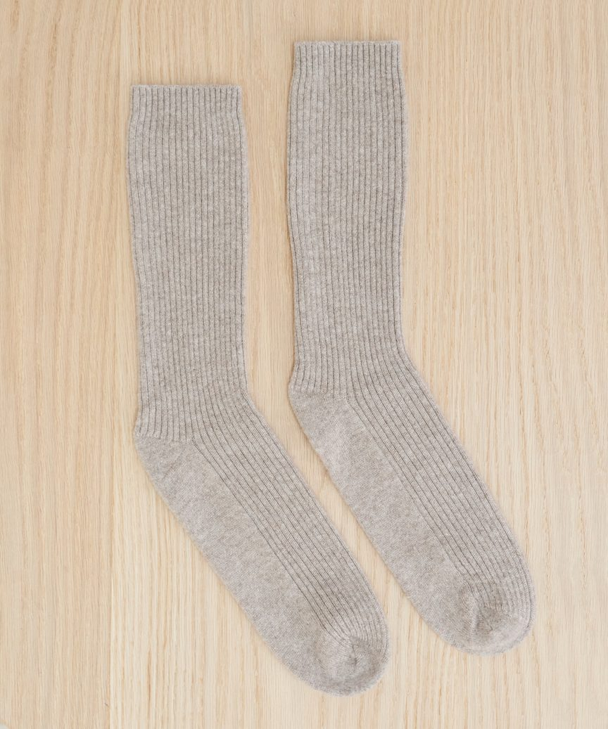 Cashmere socks in stone from Jenni Kayne