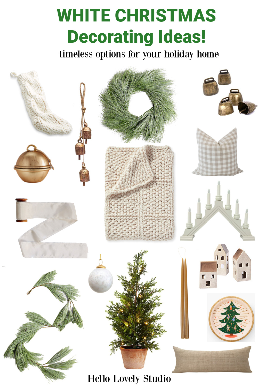 White Christmas Decorating Ideas - Hello Lovely Studio